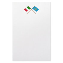 Italy and Lazio crossed flags Custom Stationery
