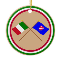 Italy and Molise crossed flags Christmas Tree Ornaments