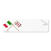 Italy and Sardegna crossed flags Bumper Sticker