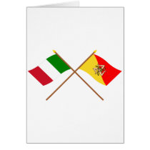 Italy and Sicilia crossed flags Greeting Card