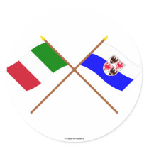 Italy and Trentino-Alto Adige crossed flags Sticker