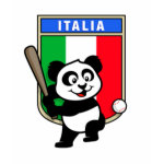 This cute little panda is ready to play for the Italian team! Panda holds a bat and is about to swing at the ball. Great for fans of the Italia baseball team or Italian baseball players.