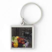 Italy, Brescia Province, Gargnano. Table with 2 Key Chains