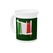 Italy Brush Flag Beverage Pitcher