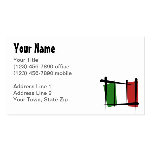 Italy Brush Flag Business Card Template (front side)