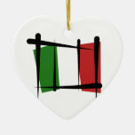 Italy Brush Flag Christmas Ornaments