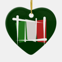 Italy Brush Flag Christmas Tree Ornament