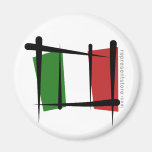 Italy Brush Flag Fridge Magnet