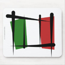 Italy Brush Flag Mouse Pads