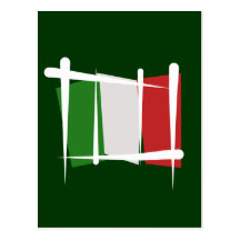 Italy Brush Flag Post Card