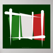 Italy Brush Flag Posters