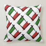 Italy Brush Flag Throw Pillow