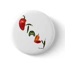 Italy Chili Peppers Pinback Buttons