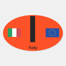 Italy Euro-Style Oval BumperSticker