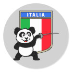 This cute panda loves fencing. Panda has his foil ready for a fencing match! This cute fencing panda shirt with a large flag of Italy is a great gift for fencers or fencing fans!