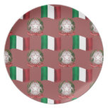 Italy Flag and Crest Party Plate