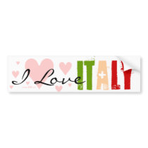 Italy Flag and Italian Pride Colors Bumper Sticker
