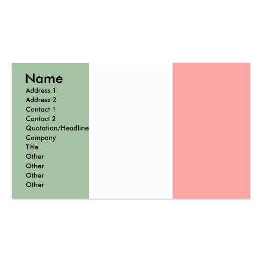 Italy Flag Business Card (front side)