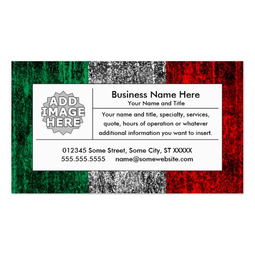 italy flag business card template (front side)
