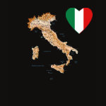 Italy Flag Heart Map Fitted AA T-Shirt