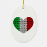 Italy Flag Heart Christmas Ornaments