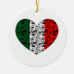 Italy Flag Heart Christmas Tree Ornament