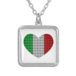 Italy Flag Heart Custom Jewelry