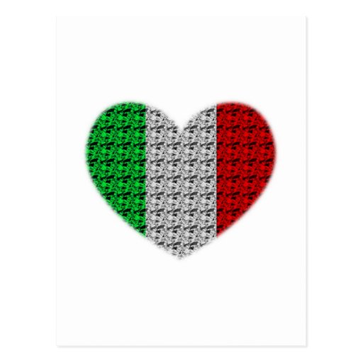 Italy Flag Heart Post Cards