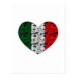 Italy Flag Heart Postcards