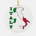 Italy Flag in Map Christmas Tree Ornament