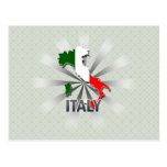 Italy Flag Map 2.0 Postcards