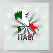 Italy Flag Map 2.0 Poster