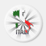 Italy Flag Map 2.0 Refrigerator Magnet