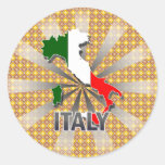 Italy Flag Map 2.0 Round Sticker