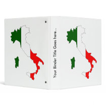 Italy Flag Map full size Vinyl Binders
