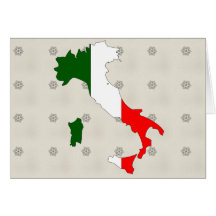 Italy Flag Map full size Cards
