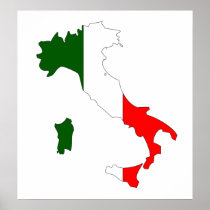 Italy Flag Map full size Posters