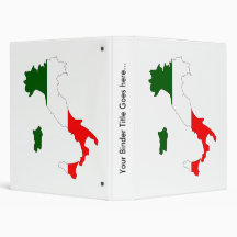 Italy Flag Map full size Vinyl Binders