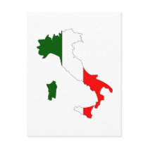Italy flag map postcards