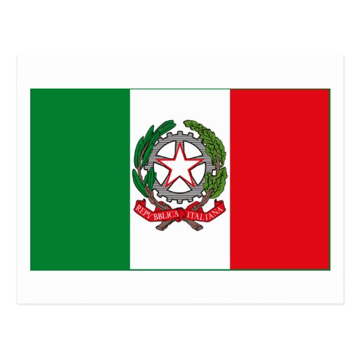 Italy Flag w COA (light) Postcard