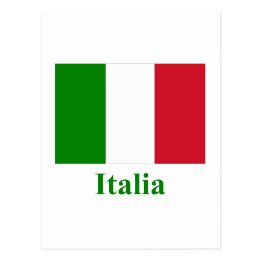 Italy Flag With Name In Italian Postcard 