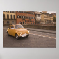 Italy, Florence. Fiat 800 Rally crosses Arno