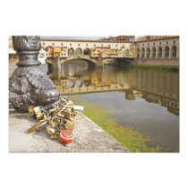 Italy, Florence, Love Locks and Reflections in