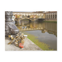 Italy, Florence, Love Locks and Reflections in Postcards