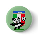 This adorable little panda is too cute! He's featured in front of a large flag from Italy and ready to play football and score some goals. This cute design is perfect for football players and soccer fans.