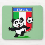 This adorable little panda is too cute! He's featured in front of a large flag from Italy and ready to play football and score some goals. This cute design is perfect for football players and soccer fans.