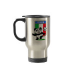 This adorable little panda is too cute! He's featured in front of a large flag from Italy and ready to play football and score some goals. This cute design is perfect for football players and soccer fans.