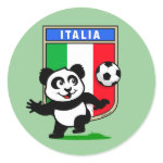 This adorable little panda is too cute! He's featured in front of a large flag from Italy and ready to play football and score some goals. This cute design is perfect for football players and soccer fans.