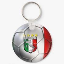 Italy Forza Azzurri Calcio Soccer Ball flag keychains
