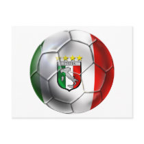 Italy Forza Azzurri Calcio Soccer Ball flag postcards by SoccerJersey Italy Forza Azzurri Calcio Soccer Ball flag postcards